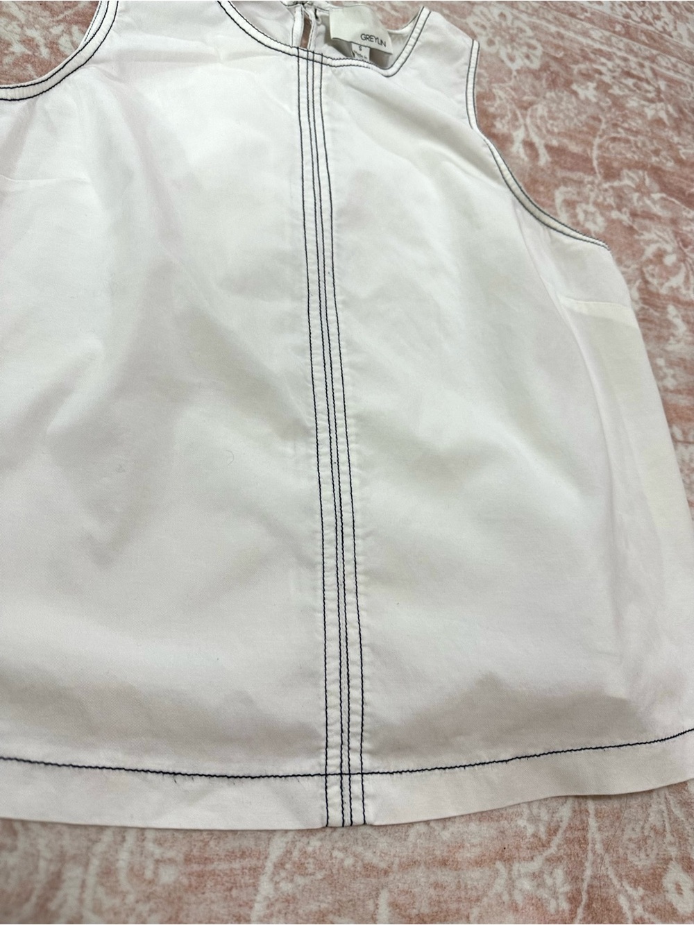 Cotton 🤍 Contrast Stitch Shell Top - Greylin - Picture 4 of 11